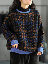 Women Retro All Match Round Neck Loose Sweater